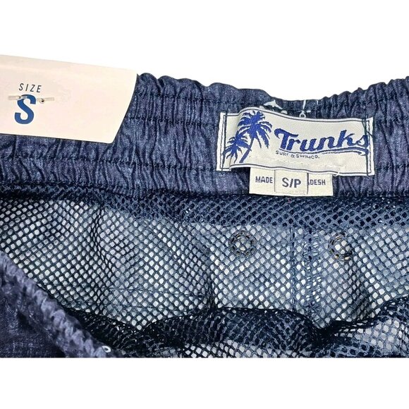 NWT Trunks Surf & Swim Co. Printed Sano Swim Shorts Mens Sm Chambray Anchor AOP - Picture 8 of 8